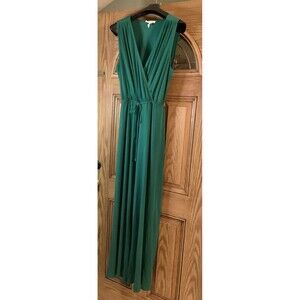 BCBGeneration Womens Green Wide Open Leg Sleeveless Jumpsuit Size XL Holiday